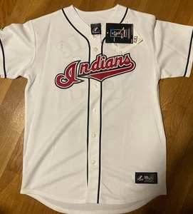 Cleveland Indians Majestic maglia cucita adulto XLarge bianco grigio taglia MLB - Foto 1 di 3