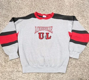 Vintage Louisville Cardinals Sweatshirt Herren XL grau schwarz rot bestickt 90er - Bild 1 von 7
