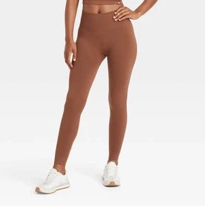 JoyLab Damen mittelbraun 7/8 Länge hoher Bund Leggings flexibler Strick Komfort - Bild 1 von 14