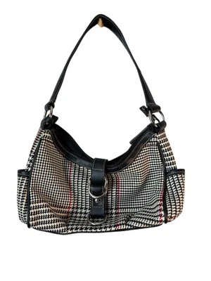 Chaps Houndstooth Plaid Check Black & White Shoulder Hand Bag Purse Y2k NWOT - Image 1 of 4