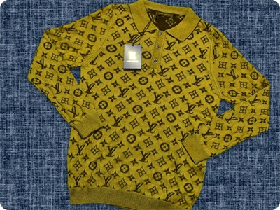 Camiseta para hombre Louis Vuitton marrón arena cuello polo ajustada talla XL pecho 20,25" Foto 1 de 3