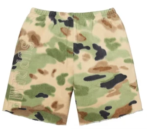 SS20 SUPREME OVERDYED SWEATSHORT WATERCOLOR PAINTED CAMO SZ XL - Picture 1 of 3