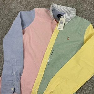 Ralph Lauren Shirt Mens S Pastel Colorblock Button Down Custom Fit Oxford NWT - Picture 1 of 10