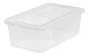 IRIS 6 Qt. Plastic Storage Bins with Lids, Clear, Stackable Totes, Containers - Picture 1 of 4