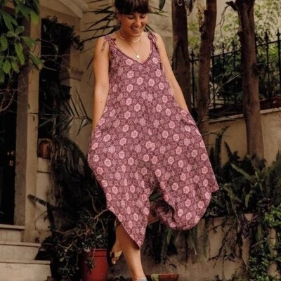 Passenger Copetin Jumpsuit M NEW Tile Wine Red Cropped Bohemian Outdoors Travel - Image 1 of 4