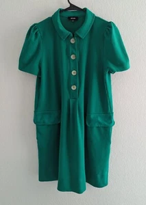 ME+EM Polo Collar Swing Dress Women's Size 10 Parakeet Green Ponte Jersey Dress - Picture 1 of 7