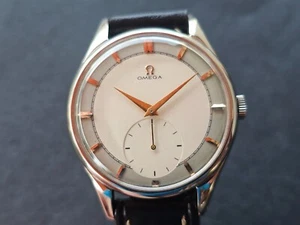 Omega Calatrava, 38 mm, anni 1954, quadrante bicolore, originale, oversize, jumbo, 2505 - Foto 1 di 24
