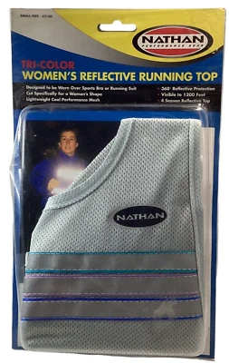 Nathan Performance Gear Women’s S/M Gray Reflective Mesh Running Top NEW - Image 1 of 3