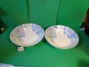 Blue Hydrangea 5 1/4" Dessert Bowl, Mitsuho, Japan, 2 Count (Used/EUC) - Picture 1 of 8