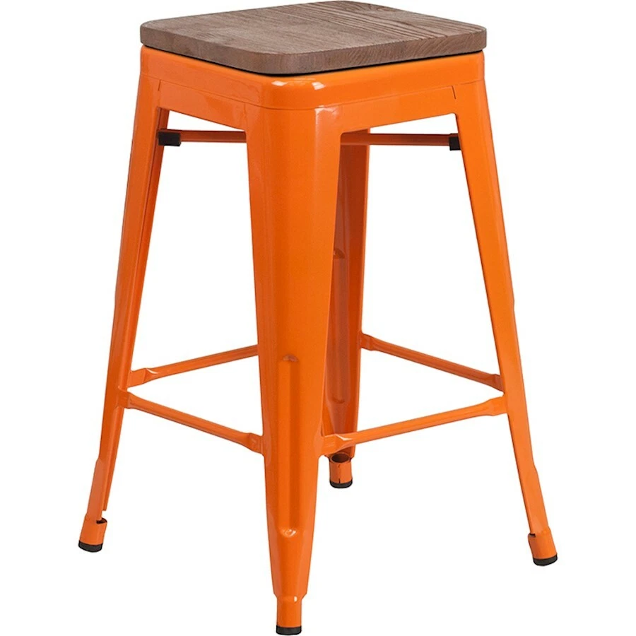 Flash Furniture 24" Backless Orange Counter Ht. Stool - CH-31320-24-OR-WD-GG - Image 1 of 1