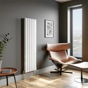 Radiador vertical de diseño de doble panel plano - 1600 x 456 mm blanco 12 tubos - Imagen 1 de 13