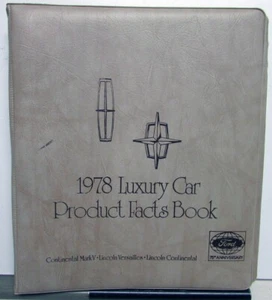 1978 Lincoln Product Facts Dealer Book Album Mark V Continental Versailles - Picture 1 of 10