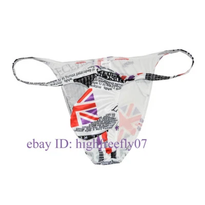 Hombres Periódico Posando Baúles Tanga Pantalones Hombre Pene Bolsa Bikini Calzoncillos Ropa Interior Foto 1 de 4