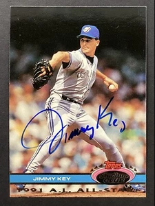 Jimmy Key Signed 1991 Topps Stadium Club #98 Card Toronto BlueJays Autograph TPG - Picture 1 of 2