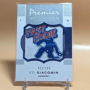 Ed Giacomin 2007-08 O-Pee-Chee Premier Stitchings PS-EG Fast Eddie Patch /199 - Picture 1 of 2