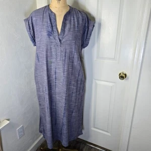 Casual Blue Cotton Kate Landry Womens Maxi Tie-Dye Dress M - Picture 1 of 10