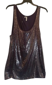 XXL GREY SPARKLES TANK SEQUINS STUDIO Y - Picture 1 of 11