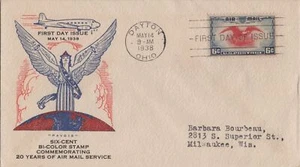 ZAYIX Air Mail FDC US C23-33b Pavois cachet - Dayton 20 yrs Air Mail 062822SM34 - Picture 1 of 2