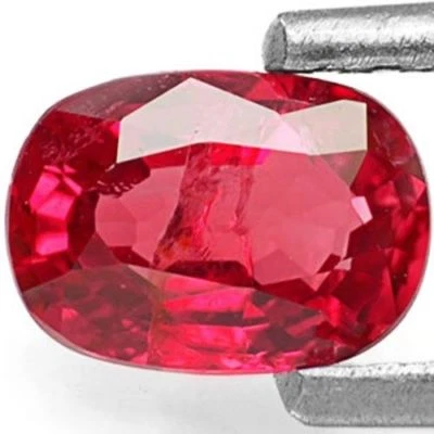 BURMA Ruby 0.77 Cts Natural Untreated Intense Pinkish Red Oval - Image 1 of 3