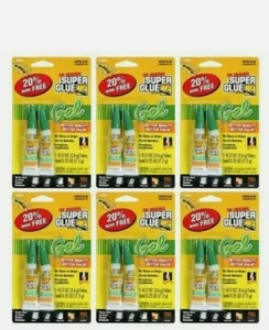 Lot Of 6 New ORIGINAL SUPER GLUE GEL .12oz. Each 12 Tubes Total Free Shipping - Picture 1 of 3