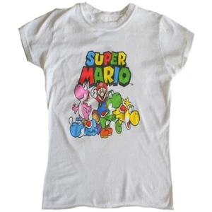 Super Mario with Yoshi Family Big Girl's White T-Shirt - NWT - Picture 1 of 2
