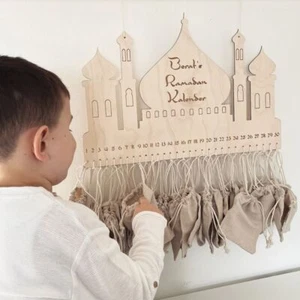Wooden Wooden Countdown Calendar Ramadans Castle Countdown Calendar Home Decor - Picture 1 of 6