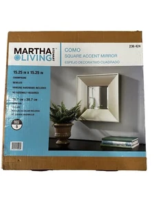 Neu Martha Stewart Living Como quadratischer Akzentspiegel 16" x 16" champagnerfarbene Farbe - Bild 1 von 1