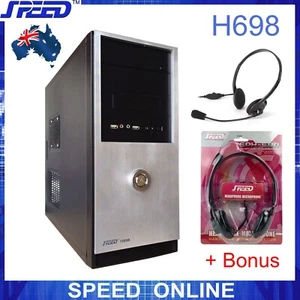 SPEED H698 Full ATX Computer PC Case + Bonus SPEED SPH-580 PC Headphones - Picture 1 of 9