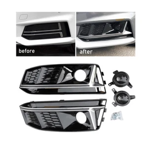 For Audi S4 / A4 S-Line B9 2017 2018 Fog Light Grill Grilles Cover with ACC - Picture 1 of 7