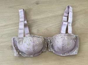Victoria Secret Very Sexy Balconet Shine Gold Lace Unlined Light Purple Size 32D - Picture 1 of 8
