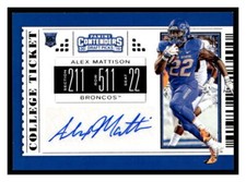 Alexander Mattison 2019  Panini Contenders Draft Picks AUTOGRAPH