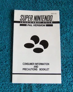 SUPER NINTENDO / SNES CONSUMER INFORMATION & PRECAUTIONS BOOKLET * SNSP-UKV * - Picture 1 of 2