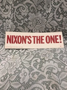 1968 Nixon's The One Campaign Parachoques Pegatina del estado de Washington para Nixon - Imagen 1 de 3