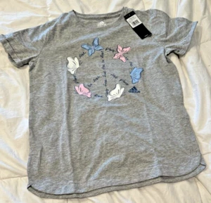 New Girl's Adidas Gray Short Sleeve T-Shirt - Size XL (16) - Picture 1 of 3