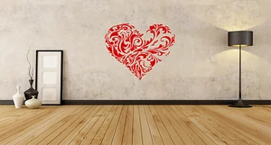 Patterned Love Heart Shaped Vinyl Wall Art Decal Sticker Decor Crafts L9 - Picture 1 of 10