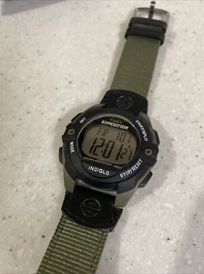 Timex Expedition Watch Men T49993 Indiglo 42mm Black Green Digital New Battery - Picture 1 of 5