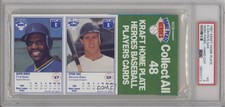 1987 Kraft Home Plate Heroes Food Issue Panels Alvin Davis Steve Sax PSA 3