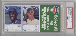 1987 Kraft Home Plate Heroes Food Issue Panels Alvin Davis Steve Sax PSA 3
