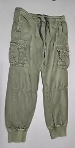 American Eagle Pants Mens Size L (36x27) Green Twill Cargo Joggers Tapered - Picture 1 of 8
