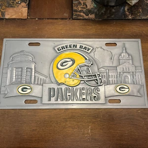 Green Bay Packers Solid Metal 3-D Collector's License Plate NFL Football - Picture 1 of 6
