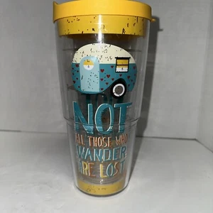 Tervis Tumbler Not All Who Wander Are Lost With Lid 24oz Travel Camping - Picture 1 of 3