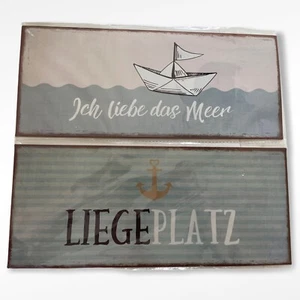 Metallschild Liegeplatz oder Ich liebe das Meer - von Schild für Dich - NEU - Bild 1 von 2