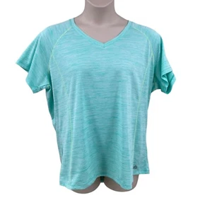 RBX Performance Activewear Top Size 2X Mint Green Marled Short Sleeve V-Neck - Picture 1 of 11