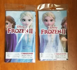 (2) Frozen 2 Disney Unique Plastic Tablecloth Tablecover 54" × 84" Sealed Pack - Picture 1 of 2