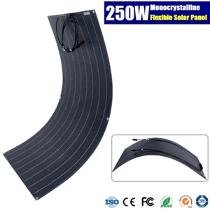250W 12V FLEXIBLE SOLAR PANEL CARAVAN BOAT 4WD BATTERY 250 WATT MONO CHARGING - Picture 1 of 7