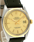 Vintage Rolex Oyster Perpetual Datejust 36Mm Gold Dial Gold & Steel Men's Watch