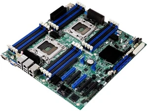 Mainboard Intel E99552-510 Dual LGA2011 16xDDR3 S2600CP Intel C600-A 4xLAN RJ45 - Picture 1 of 2