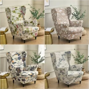 Wing Chair Cover Stretch Armchair Slipcovers Sofa Covers with Seat Cushion Cover - Picture 1 of 51