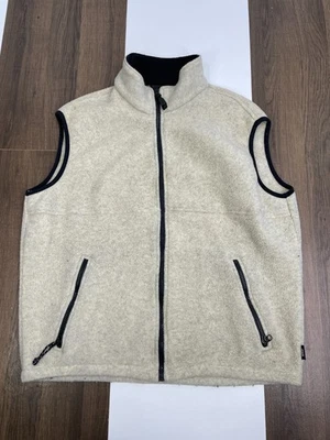 JCrew Mens M Beige Tan Brown Fleece Polartec Vest Jacket Coat Full Zip High Neck - Image 1 of 4