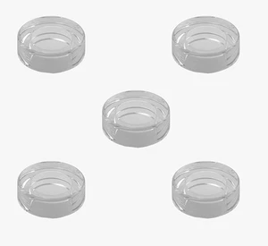 5 neue Lego transparent klar 1x1 runde Fliese 35380 abgerundete Kurve Kreis Punkt 35381 - Bild 1 von 6